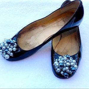kate spade Black Abbie Pearl Bauble Flats